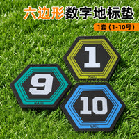 六边形数字地标垫敏捷步伐训练地标贴篮球足球体能训练定位标记垫
