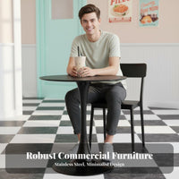 Pedestal Table with Backrest Seating Easy to Clean restaurant Set for Milk Tea Shops