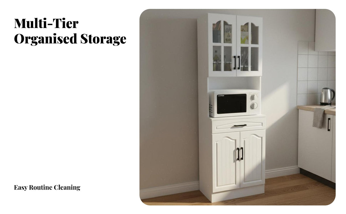 Microwave Stand Cabinet Space-Saving Microwave Hutch Cabinet European Design Liberates Tanding Storage Hutch for Apartment Dwellers, Homeowners