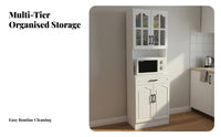 Microwave Stand Cabinet Space-Saving Microwave Hutch Cabinet European Design Liberates Tanding Storage Hutch for Apartment Dwellers, Homeowners