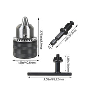Drill Chuck with Hex Shank Knurled Drill Chuck Adapter Tool Metal Heavy Duty for Diyers, Home Improvement, Workshops