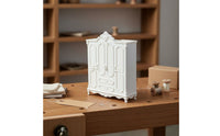 European Design Dollhouse Cabinet 1:12 Scale Miniature Cabinet Exquisite Details Miniature Armoire for Pretend Play, Model Scene