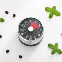 No Batteries Required Stainless Steel Kitchen Timer Easy to Use Mechanical Kitchen Timer Loud Alarm for Teachers, Students, Kids, Office, Study Room, Classroom