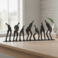 1 Piece Resin Sculpture Collectible Figurine Tabletop Decor Iron Base Abstract Human Art Suitable for Art Collectors Interior Designers Home Decoration Hotel Lobby Office Display 60x5x25cm