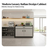 Modern Sideboard Cabinet Italian Design Dining Room Storage Cabinet Multi-Functional Kitchen Buffet Server for Homeowners, Families, Home Bar, Hallway