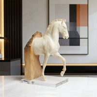 Horse Sculpture with Acrylic Base Modern-Timeless Equine Sculpture Figurine for Lobby