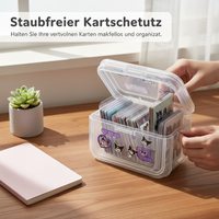 Clear Flip-Top Storage Box for Small Cards, Desktop Organizer, Dustproof Plastic Case for OPP Bags & Handbooks