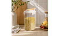 Moisture-Resistant Grain Storage Container with Lid Transparent Food Dispenser with Pouring Spout Airtight Food Storage Container with Lids Compact for Cabinet