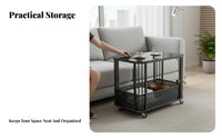 C-Shaped Rolling End Table Light Luxury design C-Shaped Rolling Table for Seniors