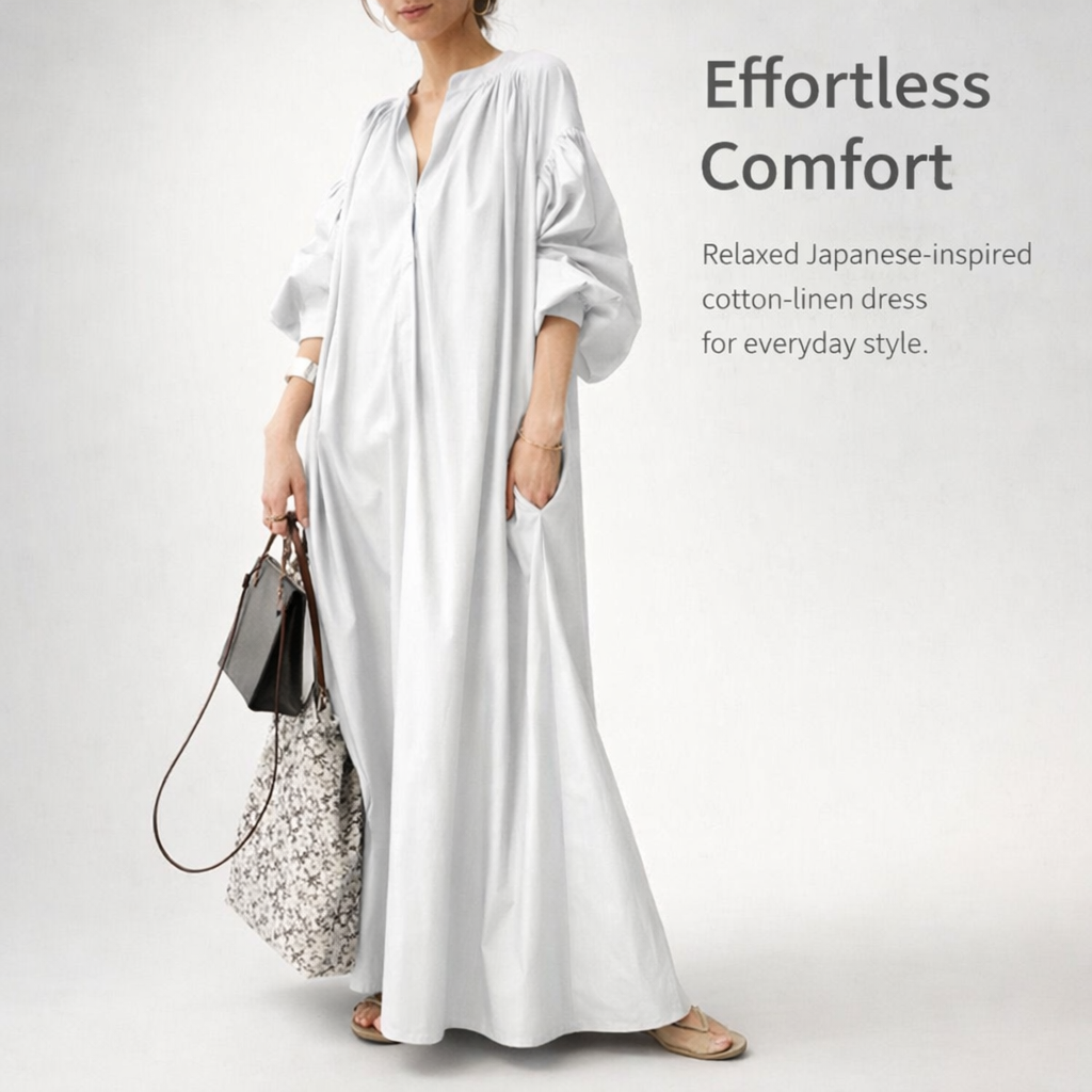 Maxi Dresses for Women UK with V-Neck and Pockets, Summer Beach Dress in Polyester Blend, Plus Size Long up to 5XL, Lantern Sleeve