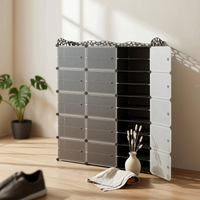 Modular Shoe Cabinet Multi-Layer Dustproof Shoe Cabinet Translucent Front Panels