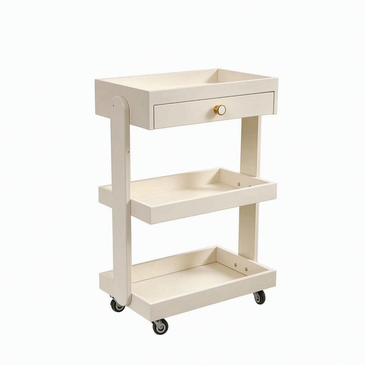 3-Tier Salon Cart with Drawers Wheeled Beauty Salon Cart Mobile Beauty Trolley with Wheels for Beauticians