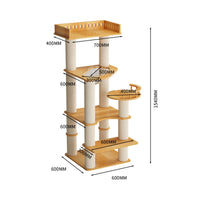 Cat Perch with Scratching Posts Solid Wood Multi-Level Pet Perch All Seasons Pet Furniture for Kittens