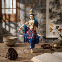 Guanyin Figurine Resin Guanyin Statue Ornate Bodhisattva Figurine for Buddhists, Collectors, Altar