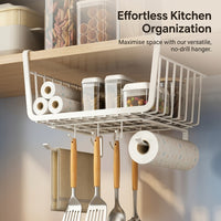 Cabinet Metal Pantry Paper Towel Holder, Sleek Dispensing Roll for Kitchen, Double Mount Aluminum for Homeowners, Keeps Countertops Clutter-Free