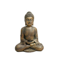 Antique Bronze Meditating Seated Buddha Statue Tabletop Meditating Buddha Statue Meditation Sculpture Peaceful for Entryway