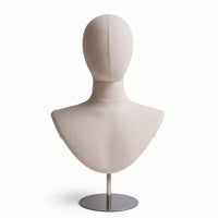 Mannequin Display Stand Linen-Textured Half Body Mannequin Removable Dress Form for Showroom, Countertop
