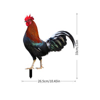 Acrylic Garden Insert Printed Chicken Decorative Stakes Lightweight for Lawn