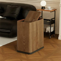 Narrow Garbage Bin with Lid Double Barrel Design for Bathroom, Living Room