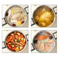 Stainless Steel Soup Pot Locking Lid Micro Pressure Pot Gas and Induction Compatible Stockpot for Home Kitchen
