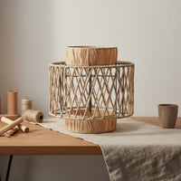 Handwoven Hanging Lamp Shade Light Luxury Design Woven Lampshade Natural Texture