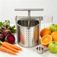 Manual Juice Press Stainless Steel Juice Press Compact Juicer with Metal Strainer for Home Cooks