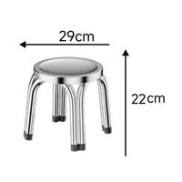Backless Stainless Steel Stool Stable Round Metal Stool Sturdy Furniture Industrial for Kitchen, Cafe