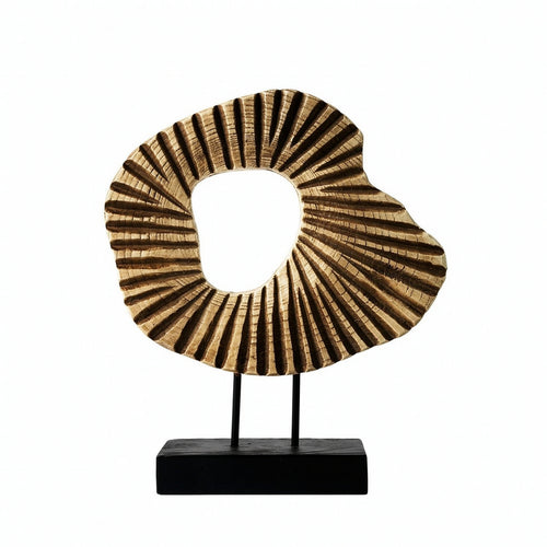 Resin Loop Sculpture Carved Statue with Black Base Vintage-Inspired for Office