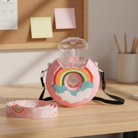 Donut Water Bottle Leak-Resistant Donut Shaped Sippy Cup Reusable Portable Children's Water Bottle for Young Children