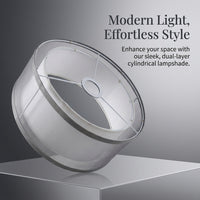 Table Lamp Shade with Double Layer Textile for Bedroom Lighting, Detachable Lampshade for Easy Assembly and Storage, Linen Ceiling