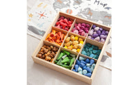 Colorful Wooden Rainbow Blocks Early Learning Rainbow Wooden Blocks Natural Wood Educational Toy unrestrictedEnded Play for Kindergarteners, Preschoolers, Kids, Kindergarten, Preschool, Classroom