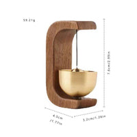Stick-on Door Chime Japanese Design Shopkeepers Bell Solid Wood for Entryway
