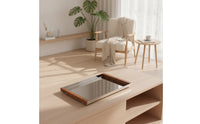 Stainless Steel Tray with Wood Handles Rectangular for Hosts
