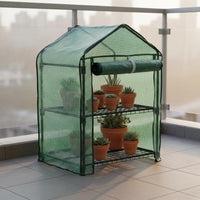 2 Tier Greenhouse Waterproof Balcony Greenhouse Tent Space-Saving Plant Shelter for Patio