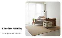 Foldable Tea Trolley Space-Saving Design Side Table Lockable Casters Multi-Tier Storage for Homeowners, Entertainers