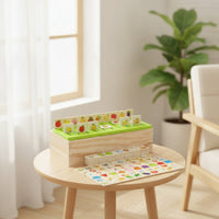 Educational Wooden Sorting Box with Lid Motor Skill Shape Sorter Box Counting Matching Game Vibrant for Playroom