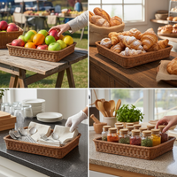 Slanted Supermarket Display Basket Trapezoidal Fruit Vegetable Storage Basket Bread Basket Hand-woven Fruit Basket