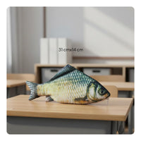 Multi-Purpose Aquatic Creature Shaped Writing Utensil Case Zipper Closure Realistic Aquatic Creature Pouch Novelty Carp Bag for Students, Kids, Fishing Enthusiasts, School, Office