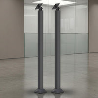 2 Pieces Square Tube Railing Post 90 Cm Stair Railing Post Black for Stairs