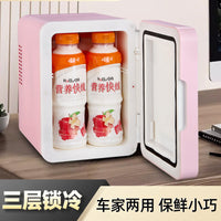 车家两用美妆镜面迷你小冰箱制冷护肤品饮料4L便携式车载