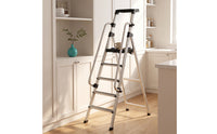 Aluminum Step Ladder with Tool Tray Anti-Slip Ladder with Tool Tray Lightweight Portable for Seniors, Garage, Closet