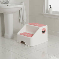 Toddler Bathroom Stool Anti-Tip Design Kids' 2-Step Stool High Load-Bearing