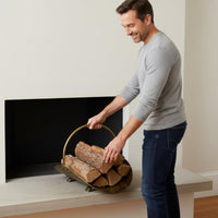 Fireplace Wood Stand Indoor and Outdoor Use Portable Firewood Basket for Camping