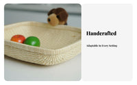 Rectangular Woven Platter Rustic and design Serving Basket Lightweight for Home Cooks