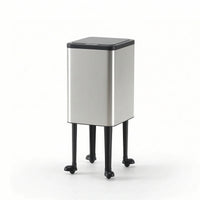 Trash Can with Wheels Compact Rolling Garbage Bin Wheeled for Apartment