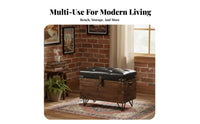 Vintage Barrel Ottoman Retro Design Storage Stool Multi-Functional Padded Seat for Business Owners, Parents, Bedroom, Entryway