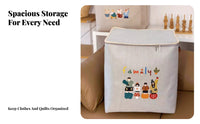 Foldable textile container debrisresistant Clothes Organizer fastener closurepered Lid for household users
