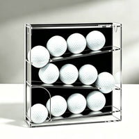 Display Box with Slanted Tracks Clear Golf Ball Display Box Space-Saving Golf Ball Holder for Collectors, Pro Shop