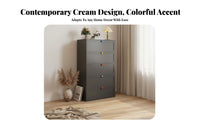 5-Drawer Narrow Chest Floor-Standing Narrow 5-Drawer Chest of Drawers Space-Saving Sturdy Frame for Students, Homeowners