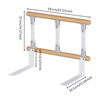 Wooden Bed Assist Bar Easy to Get up Folding Bed Rail Tool Bedside Support Rail for Patients, Seniors